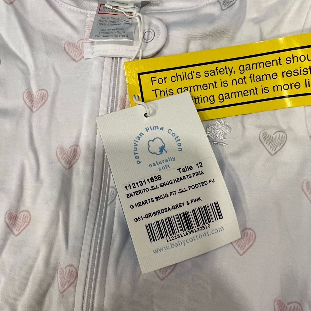 NWT Babycottons footed pajamas